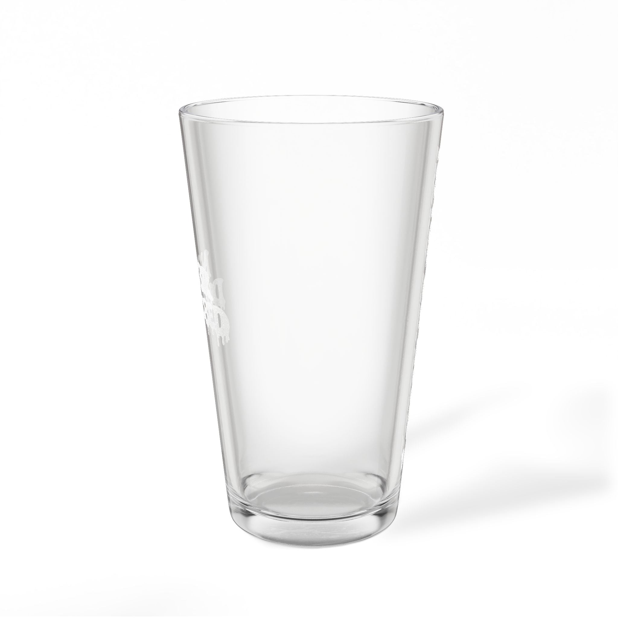 16oz Engraved Pint Glass – Vertical Drip Cross Design